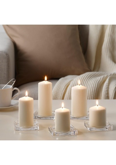 Ikea.. 803.779.37 Fenomen Kokusuz Blok Mum, 5'li Set, Doğal Diğer