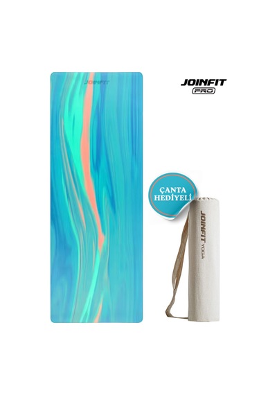 Joinfit Profesyonel Kauçuk Yoga Matı Desenli 4,5 Mm Mavi