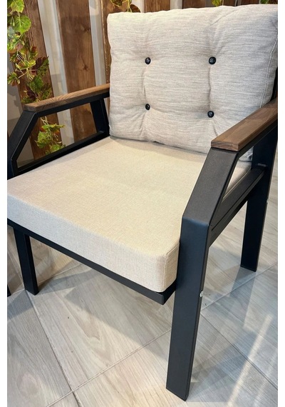 Ard & Garden 2 1 1 Balkon Takımı, Çay Seti, Metal Koltuk Takımı, Bahçe Takımı, Bahçe Mobilyası Bej