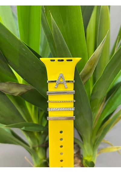 Apple Uyumlu Watch    Kordon Aksesuarı Charm Set A Harfi