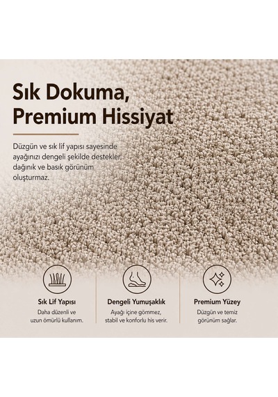 Queen Ultra Soft 2’li Paspas Seti | Bej 50x80 + 80x120 CM Banyo, Mutfak ve Antre Çok Amaçlı Kullanım