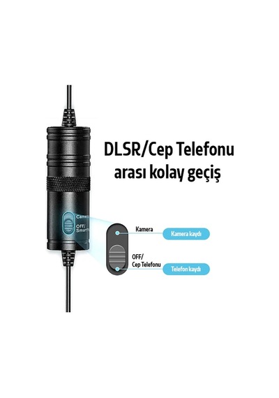 Ally 3.5mm Universal Lavalier Kablolu Yaka Mikrofonu 6 Metre- 5775