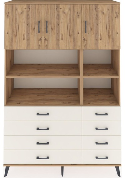 Hyperion Dolap 8 Raflı 8 Çekmeceli 3 Kapaklı 132x44x195 Çam-ç... Çam Hyperion Dolap 8 Raflı 8 Çekmeceli 3 Kapaklı 132x44x195 Çam-ç... Çam