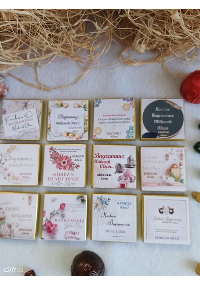 Farklı Market Bayram Çikolatası İsme Özel Etiket 25 Adet