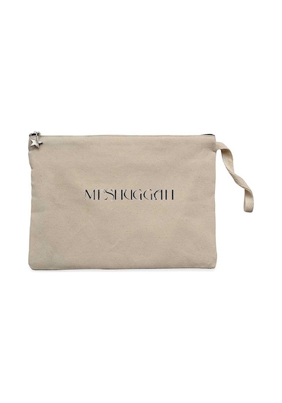 Meshuggah Logo Text Krem Clutch Astarlı Cüzdan / El Çantası Krem