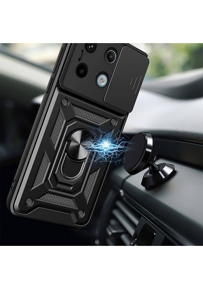 Xiaomi Redmi Note 13 Pro 5g İle Uyumlu Kılıf Magnetik Standlı Kamera Korumalı Sürgülü Kapak Xiaomi Redmi Note 13 Pro 5g İle Uyumlu Kılıf Magnetik Standlı Kamera Korumalı Sürgülü Kapak