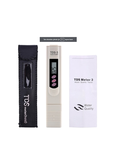 TDS Metre Su Kalite Test Ölçüm Cihazı Saflık Ölçer Pil+Deri Kılıf