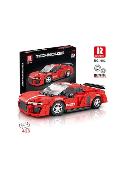 Reobrix Creator 681 Audi R8 Spor Araba Yaratıcı Yapı Blok Seti Building Blocks - 413 Parça