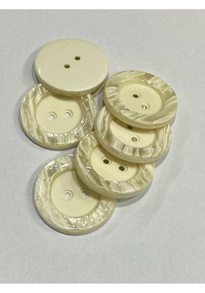 Kaban Mont Düğmesi / Krem Renk / 6 Lı Set 3,5 Cm