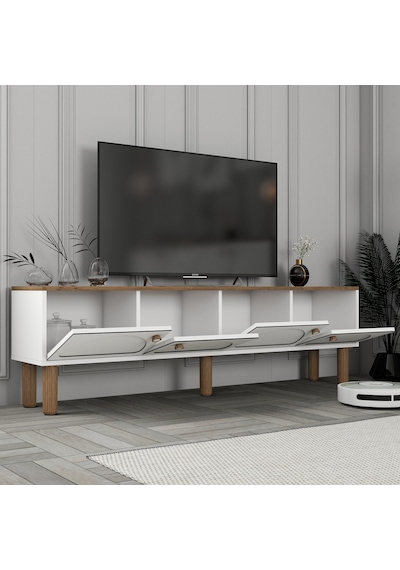 Bohem Tv Ünitesi Ve Orta Sehpa Takımı - Beyaz Beyaz
