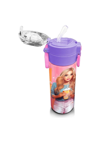 Coral High Kids Pembe Mercan Fashion Girl Desenli Pipetli Ve Direkt İçim Çelik Termos 500 Ml 31869 Metal