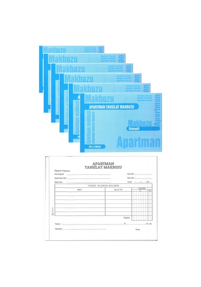 Apartman Tahsilat Makbuzu Otokopili 2/50 6 Adet Apartman Aidat Ma