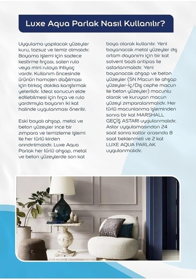 Luxe Aqua Parlak Su Bazlı Akrilik Dekoratif Dönüşüm Boyası 2,5 Litre Ahşap Ve Metal Boyası Beyaz,beyaz