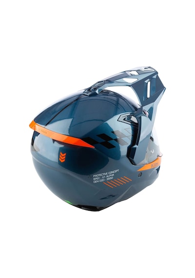 Klim X1 Alpha Carbon Concept Korumalı Adv Kapalı Motosiklet Kaskı Mavi Turuncu