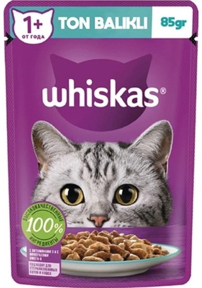 Whiskas Pouch Jöle İçinde Ton Balıklı Yetişkin Kedi Konservesi 85 G