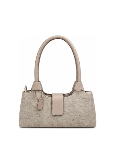 Levano Leather Premium Hakiki Dana Derisi Kadın Omuz Çantası Bej Gerçek Deri Şık El Çantası 30x15 Cm Bej