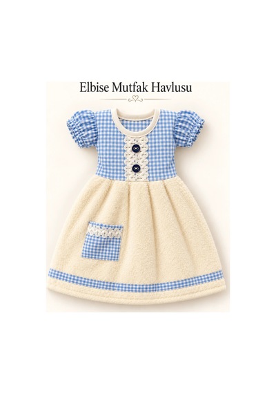 Elbise Mutfak Havlusu 20x30cm Açık Mavi Pöti Çok Renkli