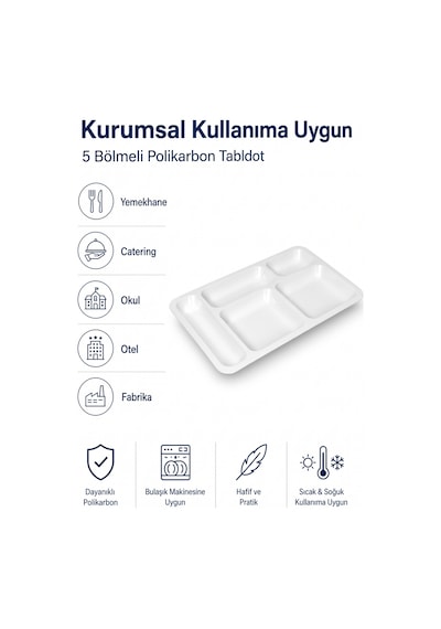 Vural Melamin 231001 Polikarbon Tabldot 28x40 Cm - Beyaz