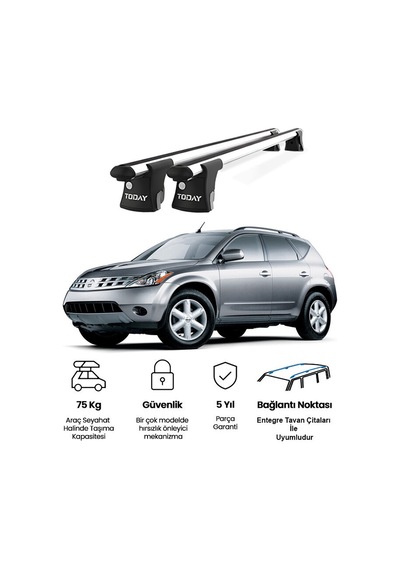 Trio-ı Nissan Murano 2003-2008 Uyumlu Kilitli Ara Atkı 135cm Port Bagaj Tavan Barı