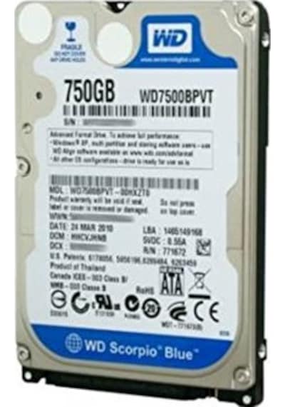 Western Digital Scorpio Blue WD7500BPVT 750 GB HDD
