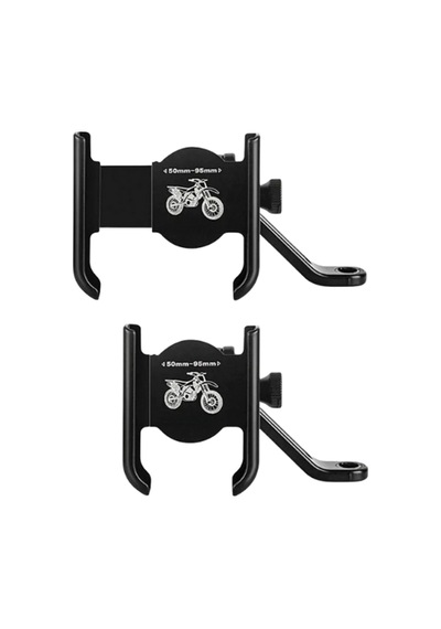 Metal Titreşim Emici Motosiklet Motorcu Kurye Bisiklet Scooter Ayna Bağlantılı Telefon Tutucu Stand Siyah