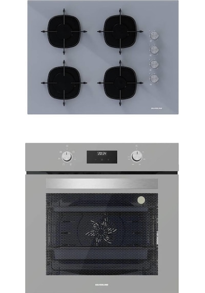 Silverline BO6502S02 - CS5665S01 2'li Gri Cam Ankastre Set