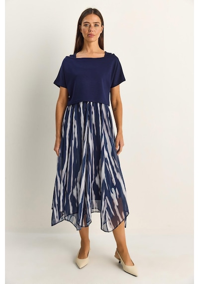 Shade Kadın Crop Tişört Detaylı Astarlı Askılı Şifon Midi Elbise 6135 60286113 - Lacivert Shade Kadın Crop Tişört Detaylı Astarlı Askılı Şifon Midi Elbise 6135 60286113 - Lacivert