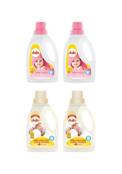 Dalin Sensitive Doğal Sabun Bazlı Sıvı Çamaşır Deterjanı 2 x 1500 ML + Bahar Ninisi Yumuşatıcı 2 x 1500 ML