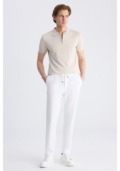 D's Damat Ds Damat Relaxed Fit Pilesiz Beyaz Diyogonal Tencel -pamuk Karışımlı Likralı Jogger Pantolon 4hc03ad05321m 801