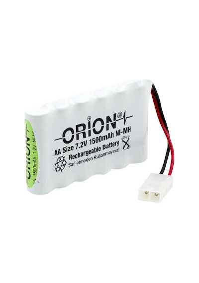 Orion 7.2 V 1500 mAh AA Ni-MH Tamiya Soketli Şarjlı Oyuncak Pili