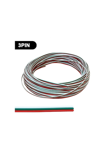 3 Pin Kordon Kablo 3x0.22mm Şerit Led Kablosu 3 Lü Jst Elektrik Kablosu Kalaylı Bakır Kablo 100 Metre