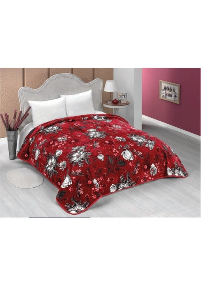 Mink Lacasa Lüks Vizon Tek Kişilik 1095 Bordo Battaniye 160X220