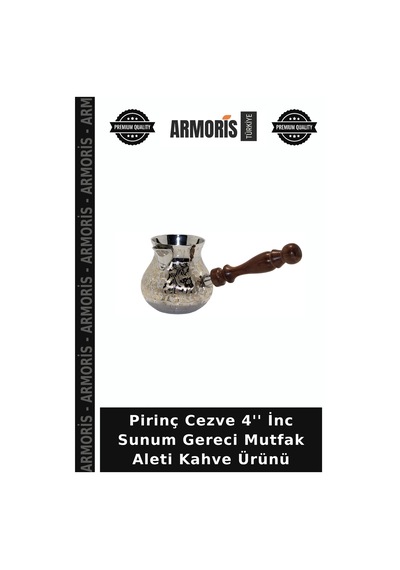 Pirinç Cezve 4'' İnc Sunum Gereci Mutfak Aleti Kahve Ürünü Çok Renkli