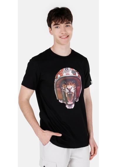 Colin's Colins Normal Kesim Bisiklet Yaka Aslan Baskılı Siyah Erkek Kısa Kol Tişört Cl1064852 Q1.v1 Blk Siyah