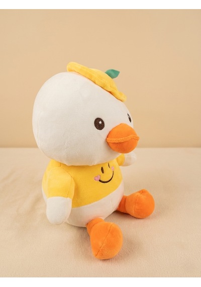 Peluş Oturan Ördek 35 Cm Sarı-beyaz-turuncu