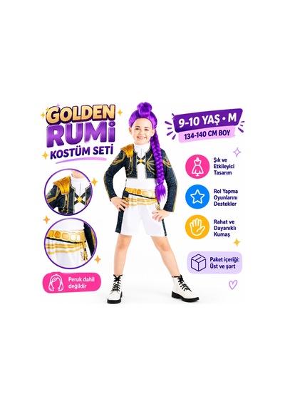 NessiWorld Golden Rumi Kostüm Seti 9-10 Yaş M Mavi