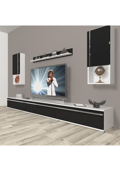 Decoraktiv Eko 270ta Mdf Tv Ünitesi Tv Sehpası Beyaz - Siyah