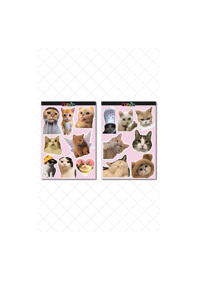 Kedi Temalı Sticker Etiket Seti - Cat Sticker - Laptop Notebook Telefon Diğer