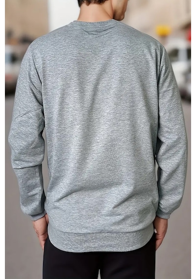 Milano Baskılı Oversize Sweatshirt Gri