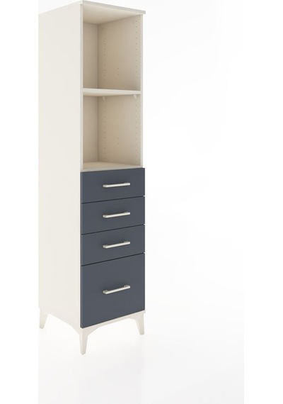 Hyperion Dolap 2 Raflı 4 Çekmeceli 44x44x182 Aytaşı-antrasit Aytaşı