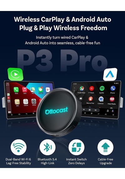 Fabrika Kablolu Carplay Arabalar İçin Kablosuz Carplay Adaptörü, Kablolu Kablosuz, Tak Ve Çalıştır, Otomatik Yeniden Bağlanma, Ses Kontrolü Diğer