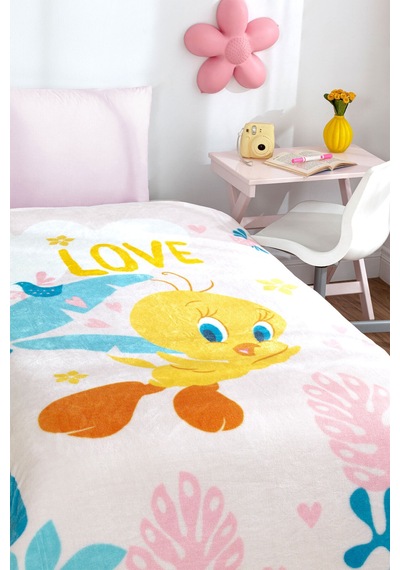 Özdilek Tweety Lisanslı Tek Kişilik Çocuk Battaniyesi 150x200 Cm Renksiz
