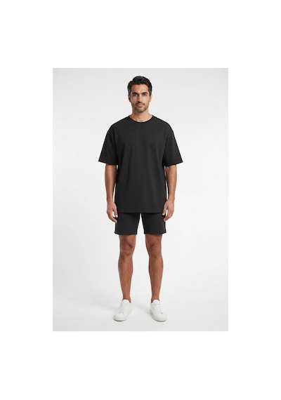 Lixa Basic Siyah Erkek Oversize T-shirt 141081