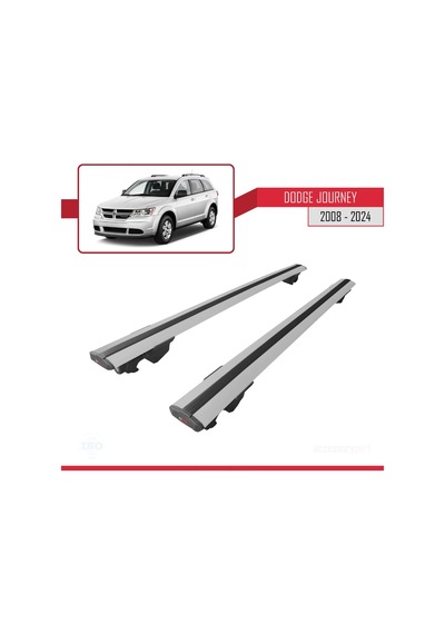 Dodge Journey 2008 Ve Sonrası İle Uyumlu Hook Model Anahtar Kilitli Ara Atkı Tavan Barı Gri