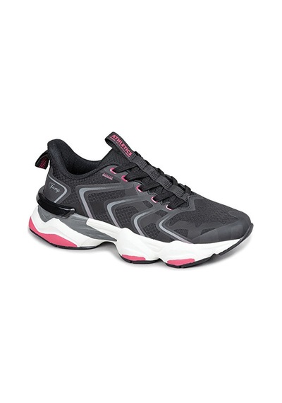 Jump 29907 Kadın Sneaker Spor Ayakkabı Siyah / Fuşe Siyah - Fuşya
