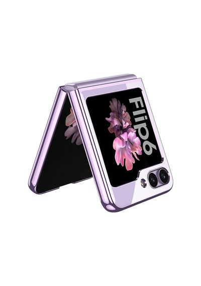 Noktaks - Galaxy Z Flip 6 Uyumlu Kılıf Koruyucu Full Camlı Kıpta Kapak - Şeffaf - T32804