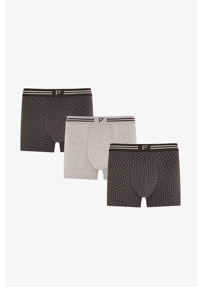Penti Erkek Darkmark Puantiye Desenli 3lü Boxer Çok Renkli