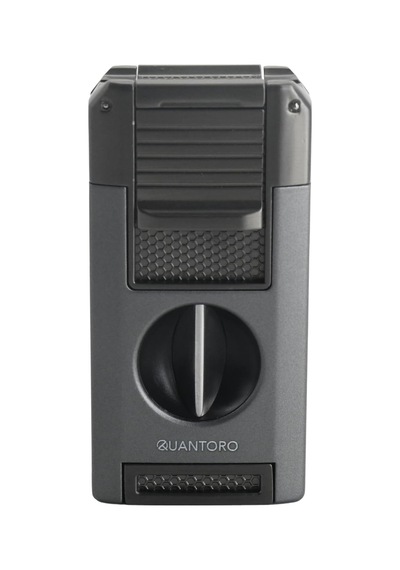 Quantoro Mgm05-64 Kesicili Delicili Çift Jet Alev Grey Çakmak Çok Renkli