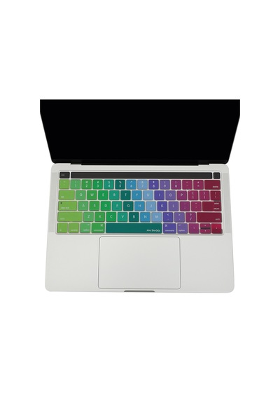 Apple Uyumlu MacBook Pro Klavye Koruyucu Us-abd İngilizce Touchbarlı A1706 A1989 A2159 A1707 A1990 Dazzle Pembe Yeşil