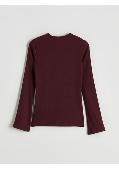 Lcw Modest Bordo Bisiklet Yaka Kadın Body